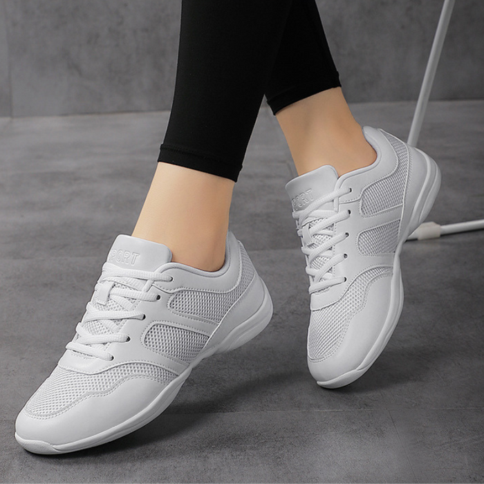 Women's White JazShoes Lace-up Dance Sneakers