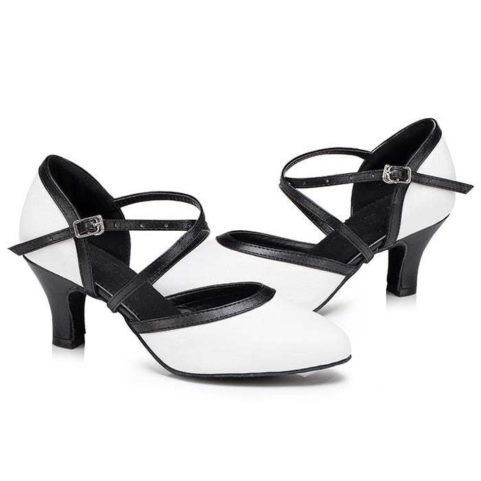 Women's White Real Leather Customized Heel White Ballroom Dance Shoes Wedding Dance Shoes
