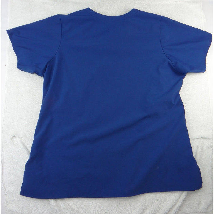 Womens WonderWink W123 Royal Blue V Neck Scrub Top Medical Uniform Short Sleeve1