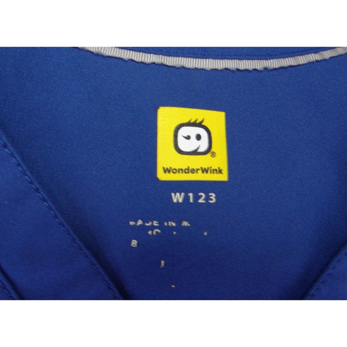 Womens WonderWink W123 Royal Blue V Neck Scrub Top Medical Uniform Short Sleeve2
