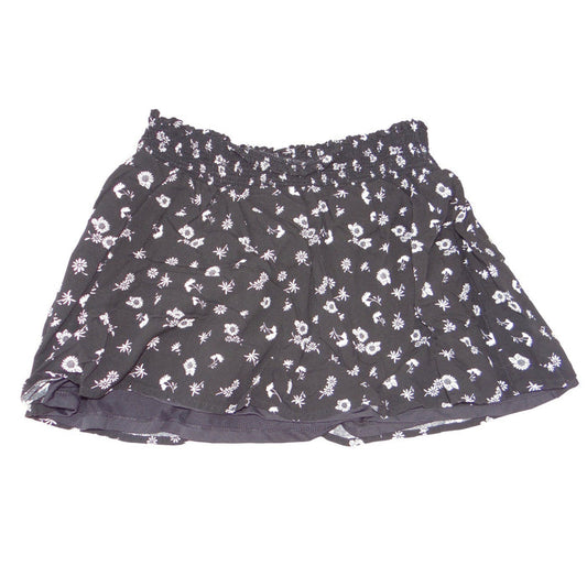 Wonder Nation Girls Plus Size L 10 12 Black White Floral Daisy Smocked Skort0