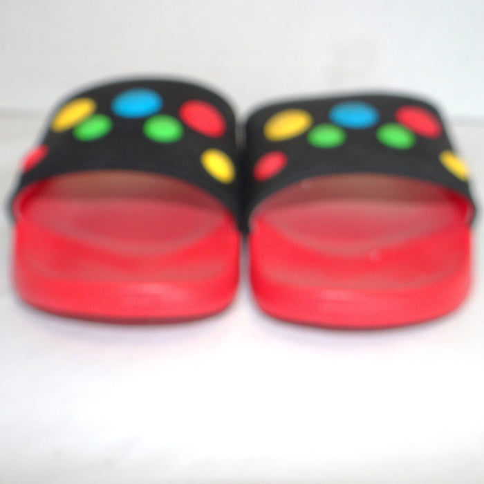 Wonder Nation Womens Red Yellow Ombre Slide Sandals Multicolor 3D Dots Size 63