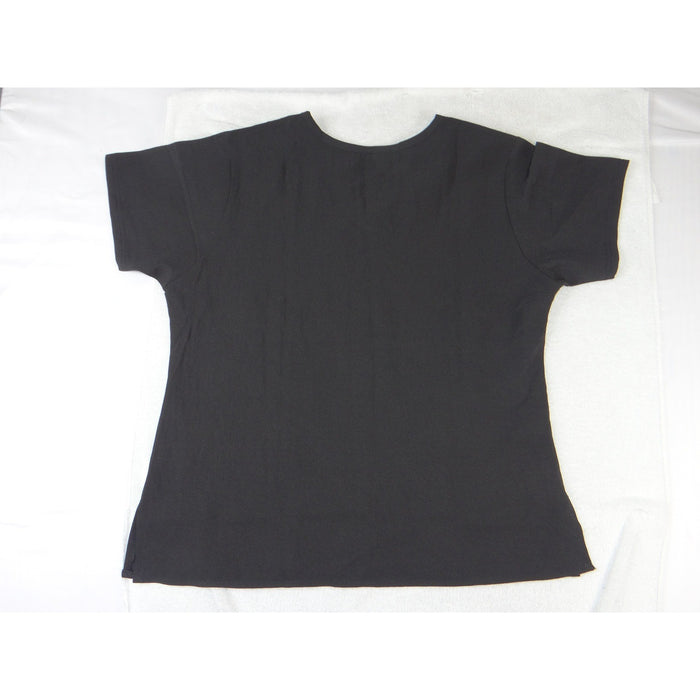 WonderWink Four Stretch Black Scrub Top V Neck Short Sleeve Medical Uniform L1