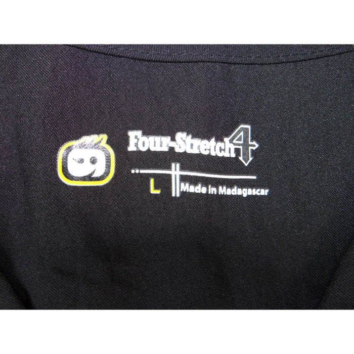 WonderWink Four Stretch Black Scrub Top V Neck Short Sleeve Medical Uniform L2