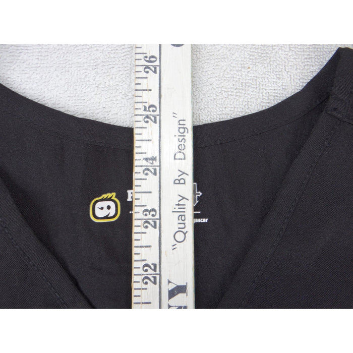 WonderWink Four Stretch Black Scrub Top V Neck Short Sleeve Medical Uniform L4