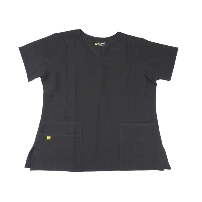 WonderWink Four Stretch Black V Neck Scrub Top Womens Large Short Sleeve0