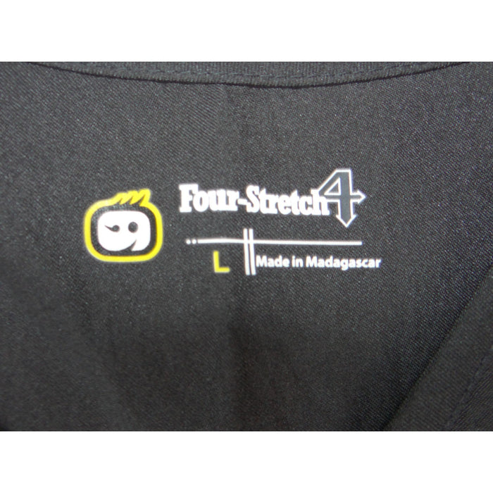 WonderWink Four Stretch Black V Neck Scrub Top Womens Large Short Sleeve2