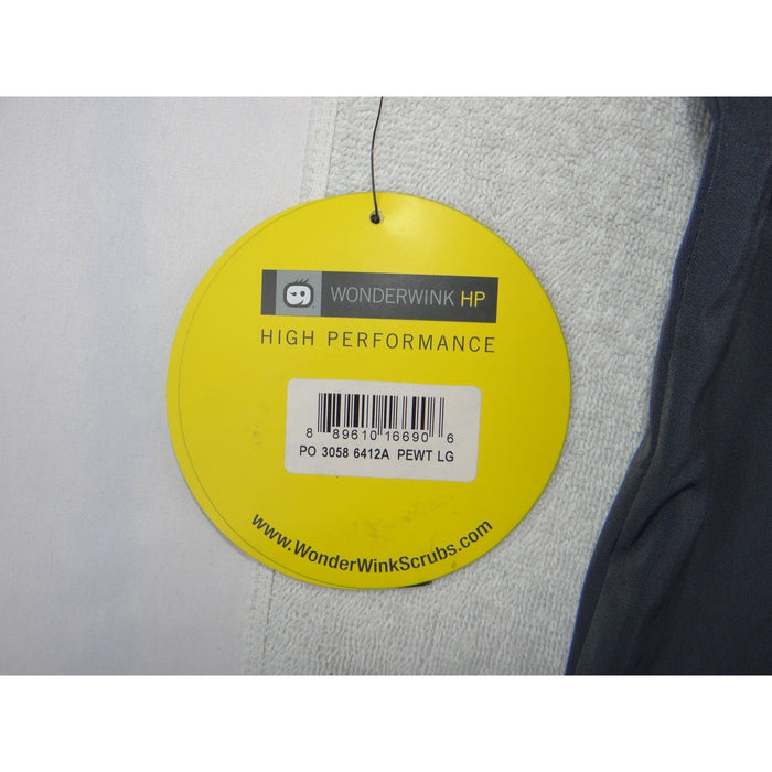 WonderWink HP High Performance V Neck Scrub Top Pewter Gray 6412A Mens Large NWT3