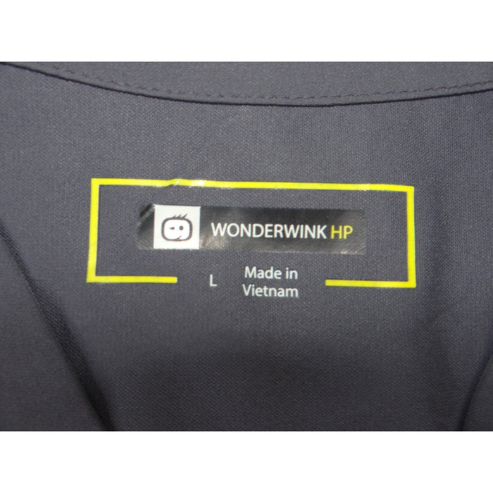 WonderWink HP Womens Charcoal Gray V Neck 4 Pocket Scrub Top Large 40422