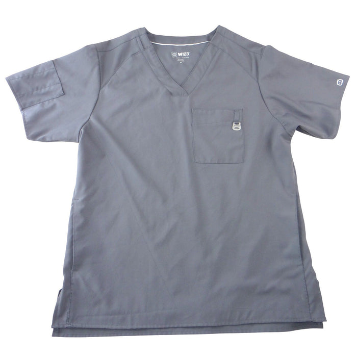 WonderWink Mens Charcoal Gray V Neck Medical Scrub Top Pewter Size Medium0
