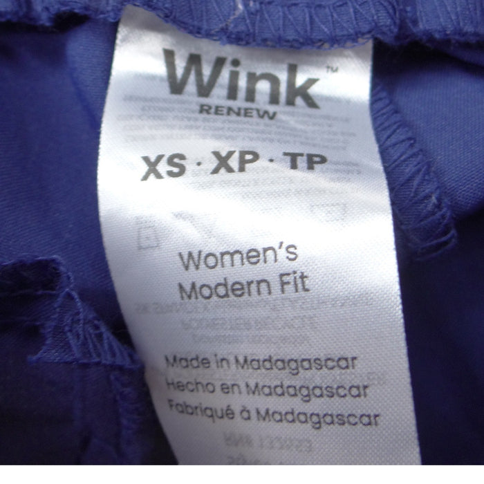 WonderWink PRO Renew Scrub Set Womens XXS Top XS Pants Royal Blue V Neck Cargo2