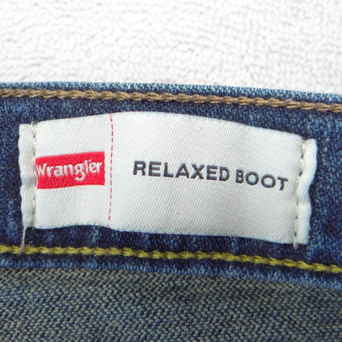 Wrangler Relaxed Boot Cut Jeans Mens 34x30 Medium Wash Blue Denim1