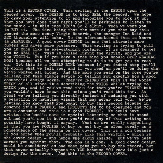 XTC - Go 2 (LP) [US] 1st