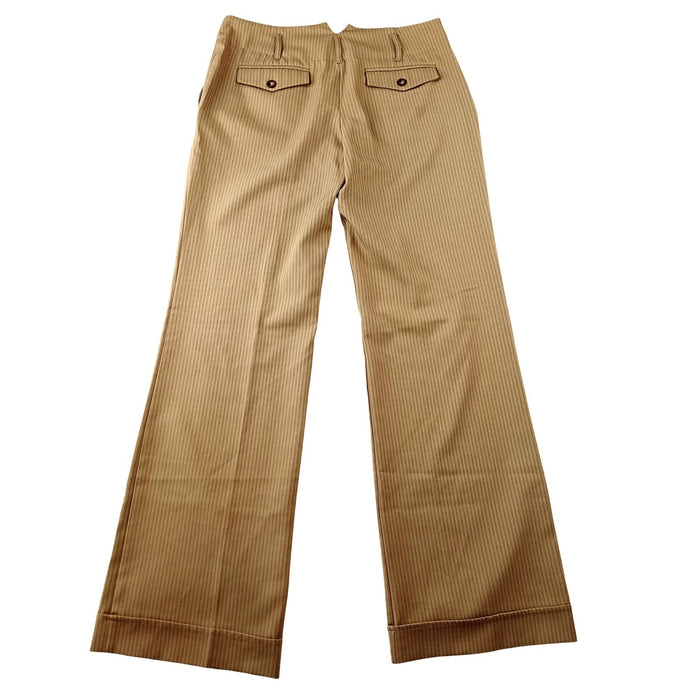 Y2K A. Byer Womens Tan Brown Pinstripe Wide Leg Dress Pants Trouser Size 92