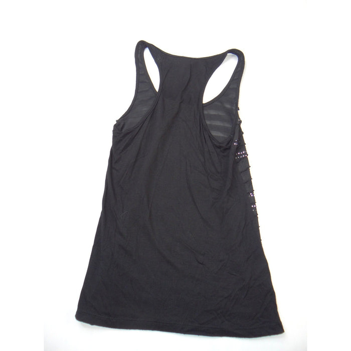 Y2K Candy Rain Womens Black Ruffle Sequin Racerback Tank Top Size L Slim Fit4