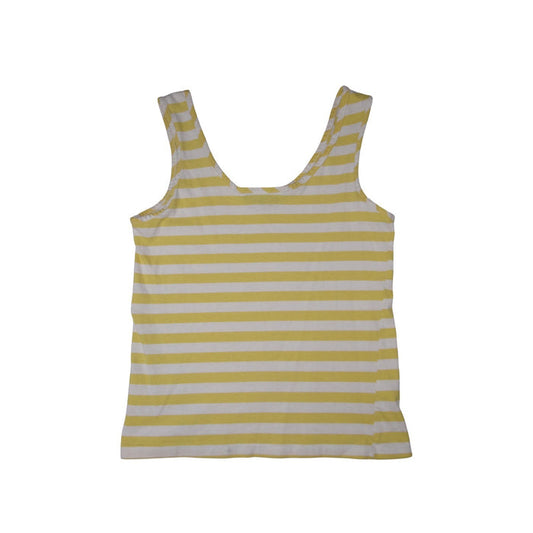 Y2K Carrington Club Yellow White Striped Tank Top Women Casual Sleeveless0