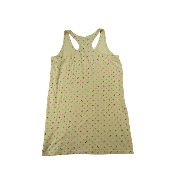 Y2K COLZA Womens Yellow Cherry Print Racerback Tank Top Size L2