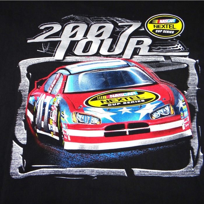 Y2K NASCAR Nextel Cup Series 2007 Tour TShirt Mens 3X Black Graphic Double Sided3