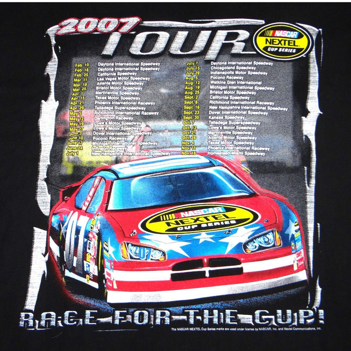 Y2K NASCAR Nextel Cup Series 2007 Tour TShirt Mens 3X Black Graphic Double Sided4