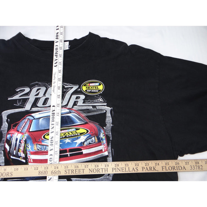 Y2K NASCAR Nextel Cup Series 2007 Tour TShirt Mens 3X Black Graphic Double Sided5