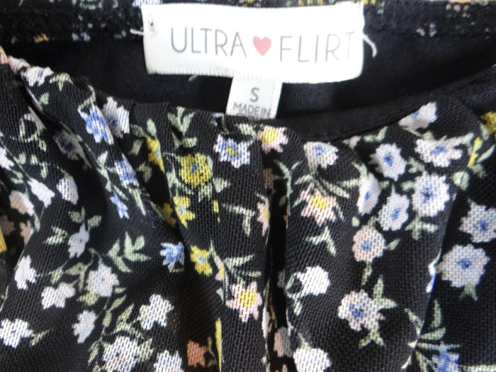 Y2K Ultra Flirt Women's Black Floral Midi Dress Size Small1
