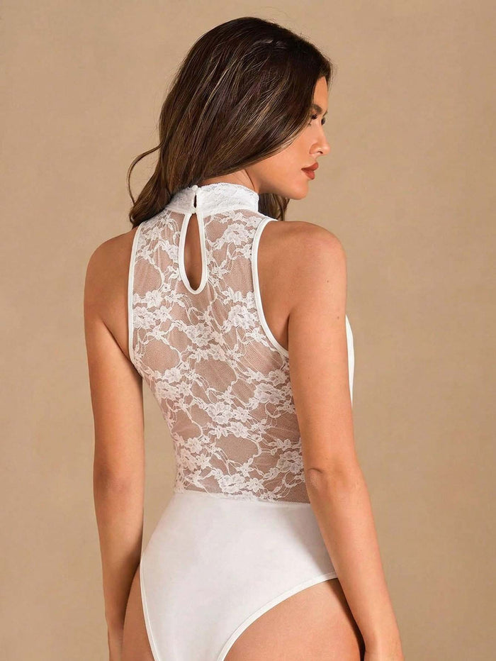 Yesha Lace Cowl Top - White