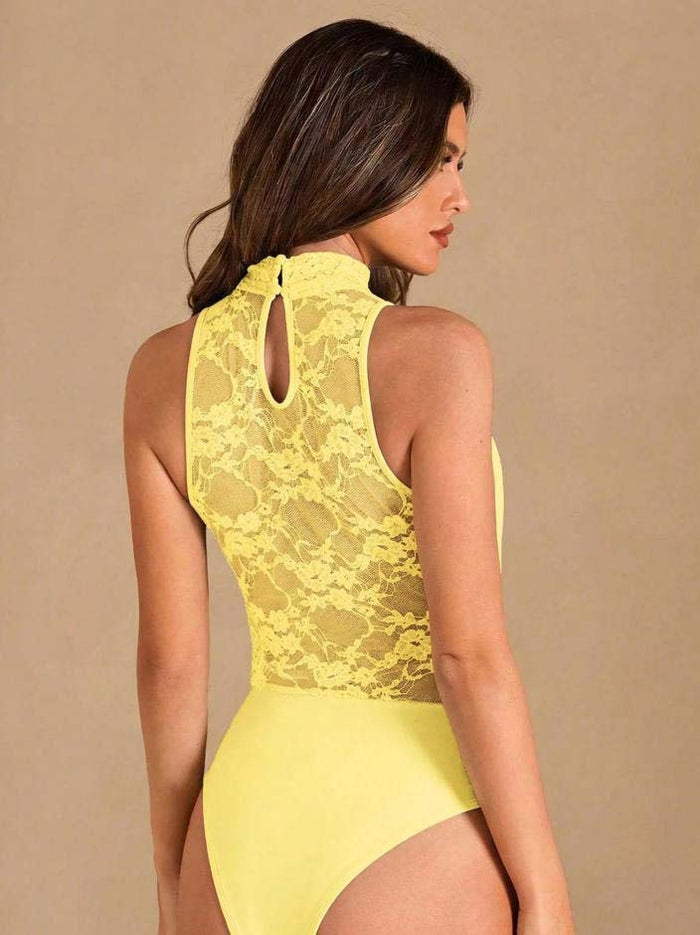 Yesha Lace Cowl Top - Yellow