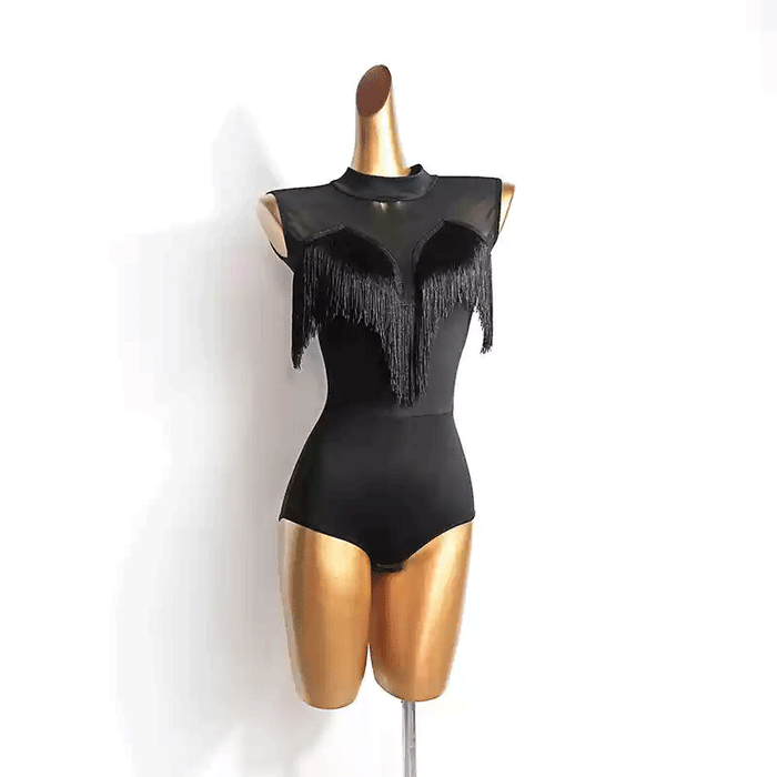 YJFY Women's Black Sleeveless Dance Tops Bodysuit LeotarPractice DanceWear
