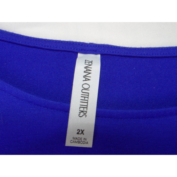 Zenana Outfitters Royal Blue Long Sleeve Swing Dress 2X A Line Jersey Knit4