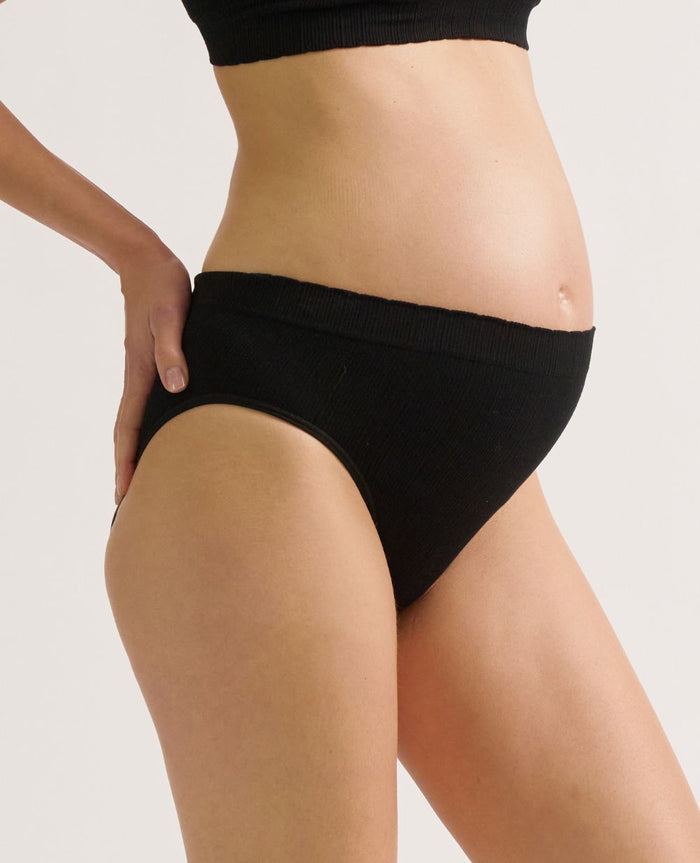 Zoé Black Low-Waist Maternity Brief