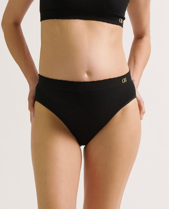 Zoé Black Low-Waist Maternity Brief